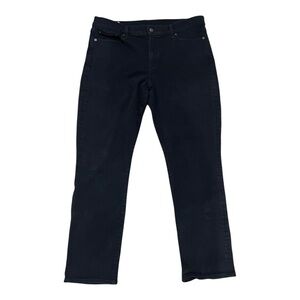 GAP  Women’s Black Dark Classic Straight Mid Rise‎ 16/33R 90s Button Denim Jeans